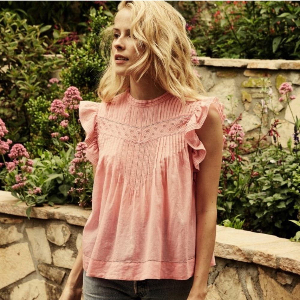 Doen Amaranth Top Blouse in Carnation Pink Size S